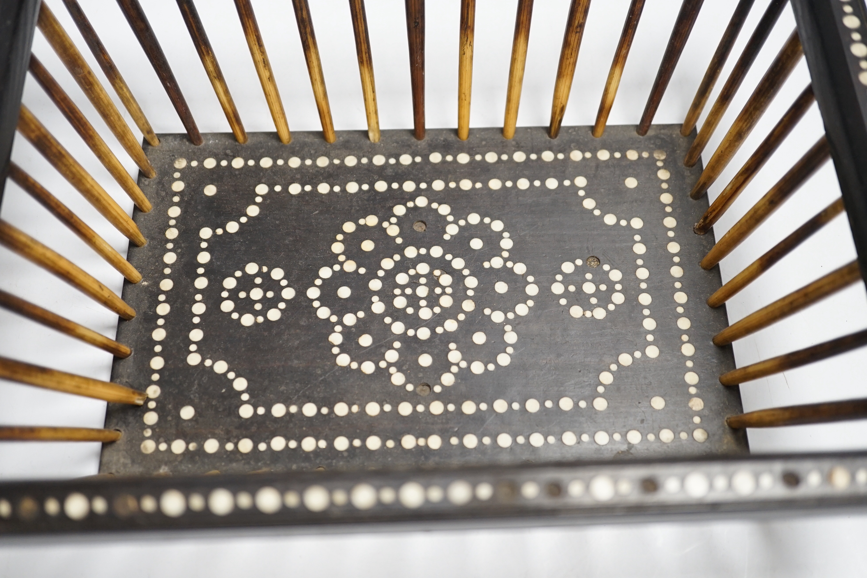 A 19th century Sri Lankan porcupine quill basket, 26 x 20.5 x 9cm